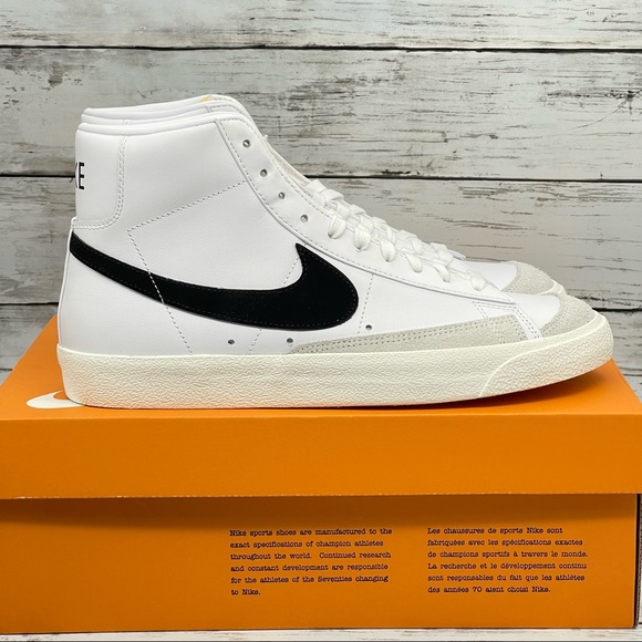 Nike Other - Nike Blazer Mid 77 Vintage White Black Sneaker Size 10 Men’s Shoes Brand New